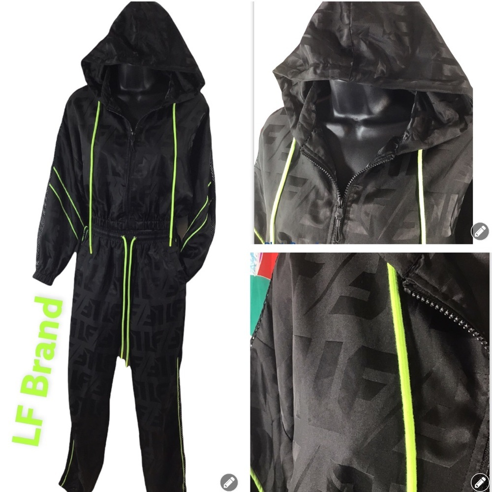 LF Brand black hoodie track suit S